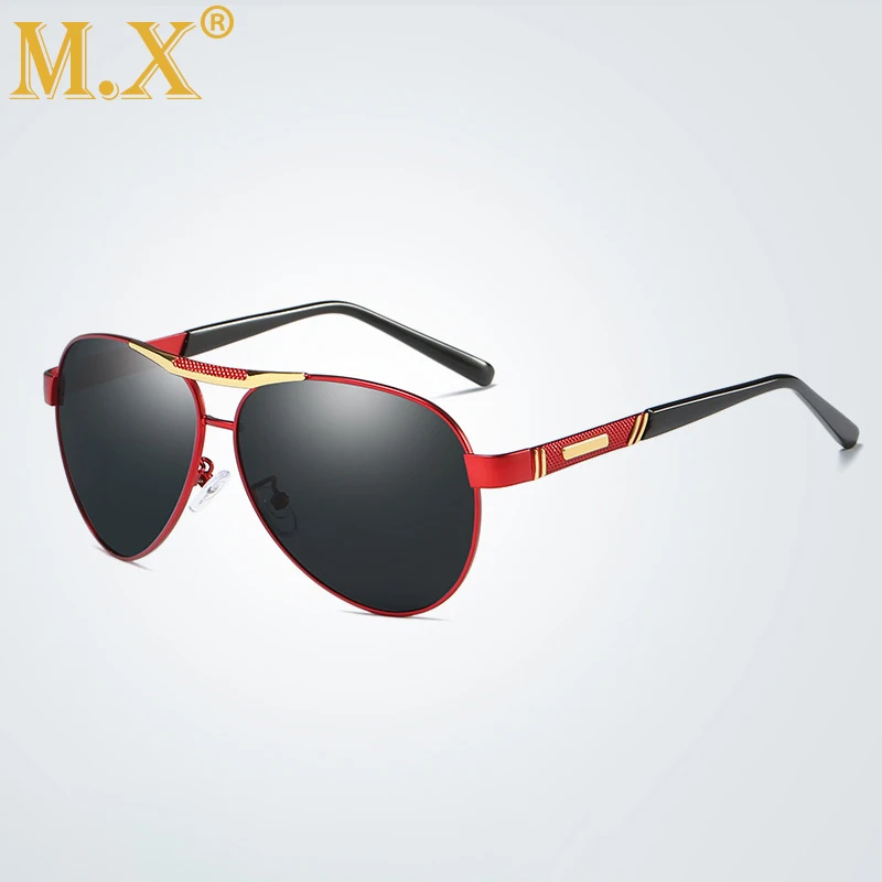 Высокое качество, новые солнцезащитные очки пилота, мужские поляризованные Роскошные брендовые винтажные мужские солнцезащитные очки для вождения UV400 - Цвет линз: Red gold black