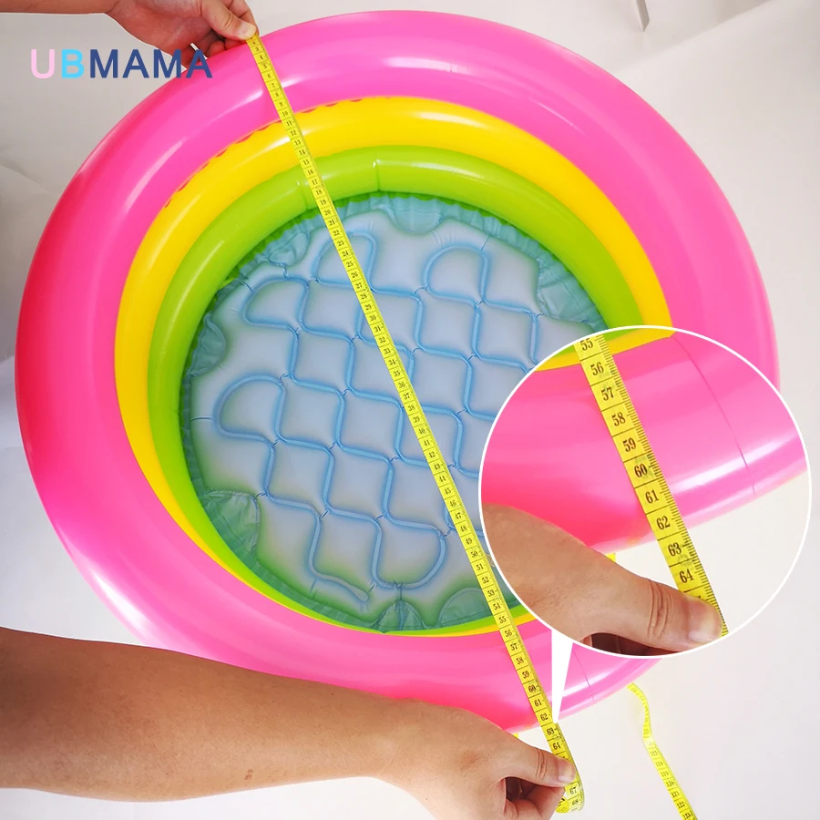 

Rainbow color inflatable bottom baby swim pool 3 round pool plastic ball pool inflatable baby bath tub 61*22cm