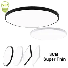 Светодиодный потолочный светильник 220 В из акрилового сплава, современный светильник для гостиной, Круглый и квадратный, 3 см, супертонкий светодиодный светильник для спальни и кухни
