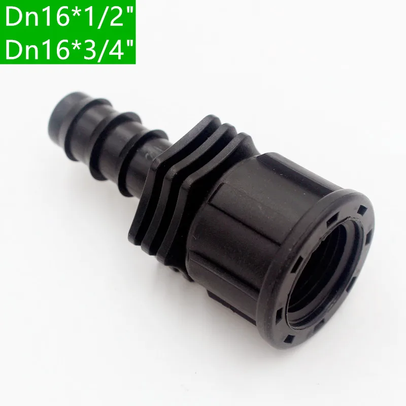 

Dn16*1/2" Dn16*3/4" Female Thread Connector Barbed Plastic Water Hose Mender For Micro Irrigation Greenhouse Fittings Z112