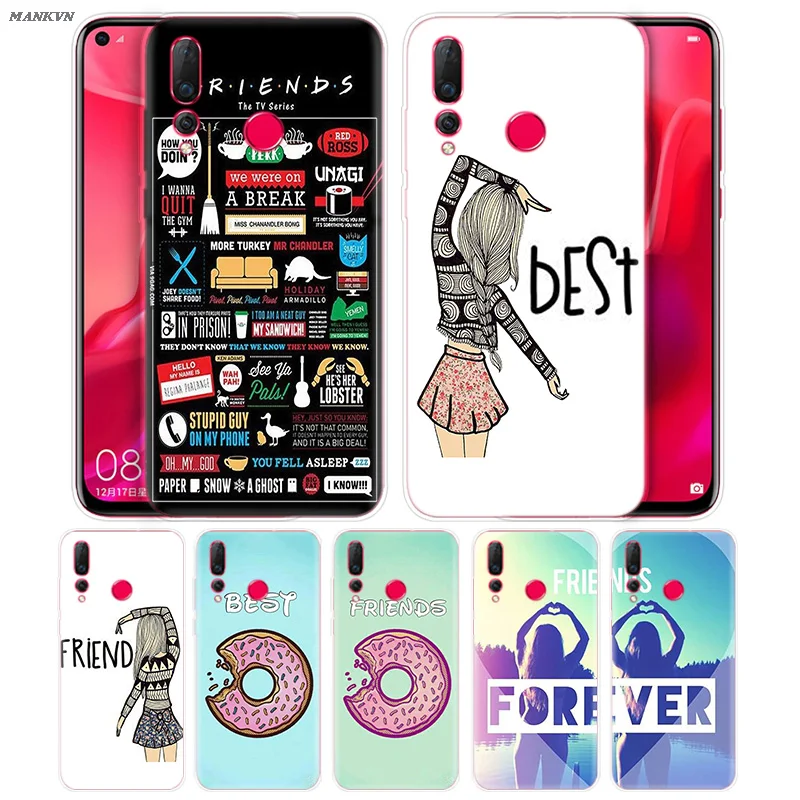 

Best Friend BFF Print Case for Huawei Mate 20 Honor 9 10 8X 8C Nova 3i 4 Lite Pro P Smart Y6 Y9 Prime 2018 Back Shell