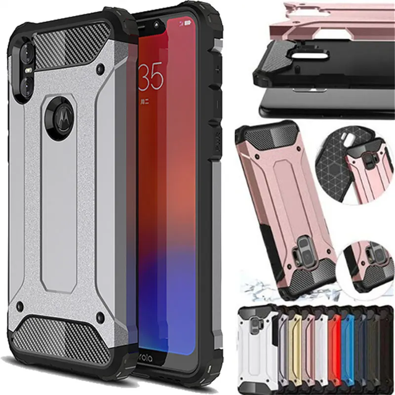 

For Motorola One Power G7 E6 Hybrid Armor Cover For moto G5 G5S G6 E5 G4 G3 Z Plus Play Go Shockproof Luxury Silicone phone Case