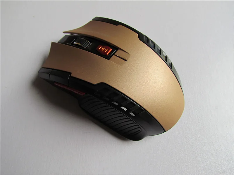 Robotsky USB Беспроводная игровая мышь 2,4 ГГц Беспроводная оптическая мышь геймерская мышь для ноутбука настольного ноутбука - Цвет: Gold