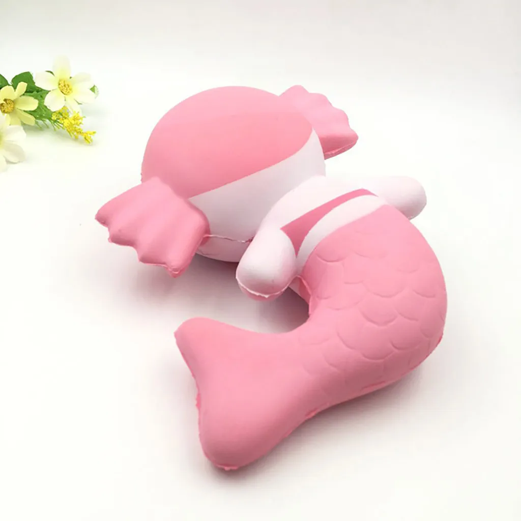 Jumbo Adorable Mermaid Cream Super Squeeze Stress Reliever Toy for Kids Slow Rising Scented Reliever Stress Toys M1227