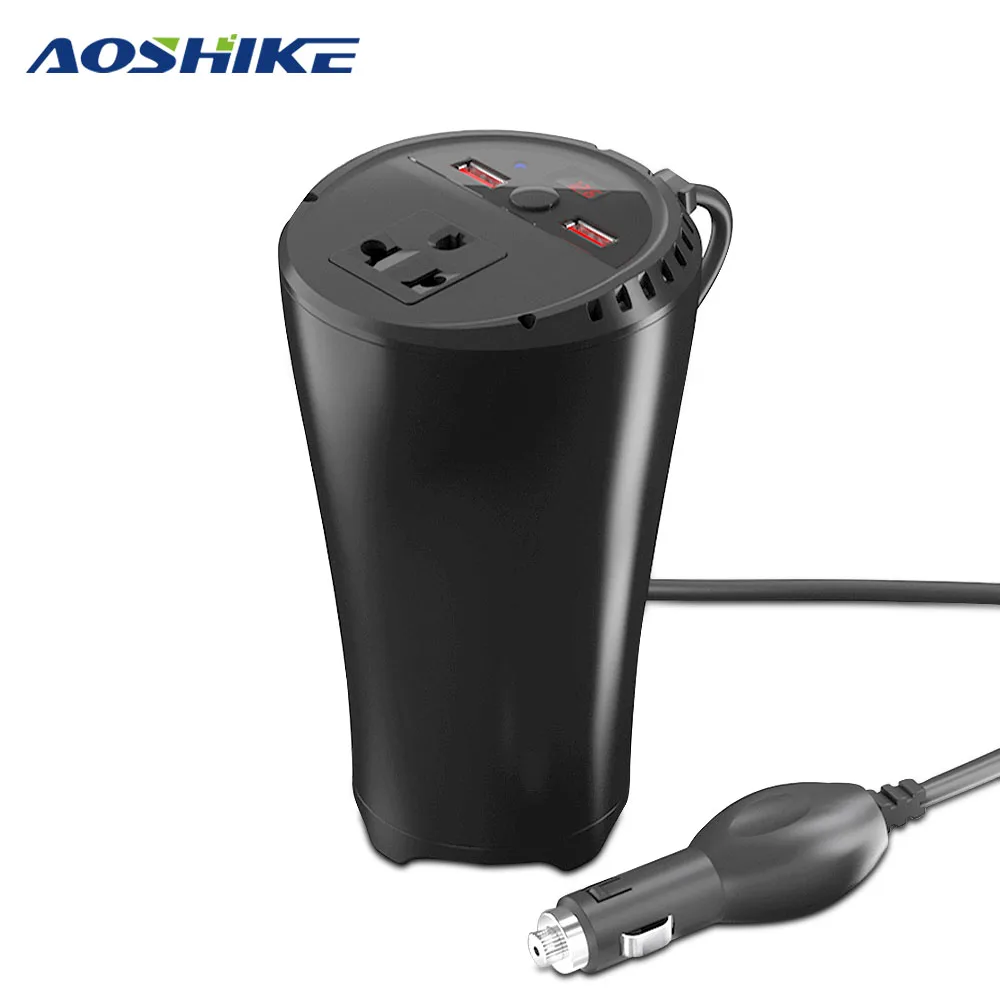 

AOSHIKE 150W Car Inverter 12V to 220V Auto Power Inverter Voltage Converter USB Car Charger Power Supply Swich