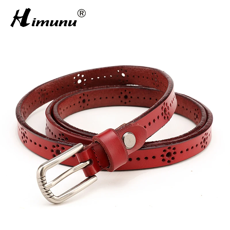 HIMUNU New Fashion Summer Style Genuine Leather Belt For Women Pin
