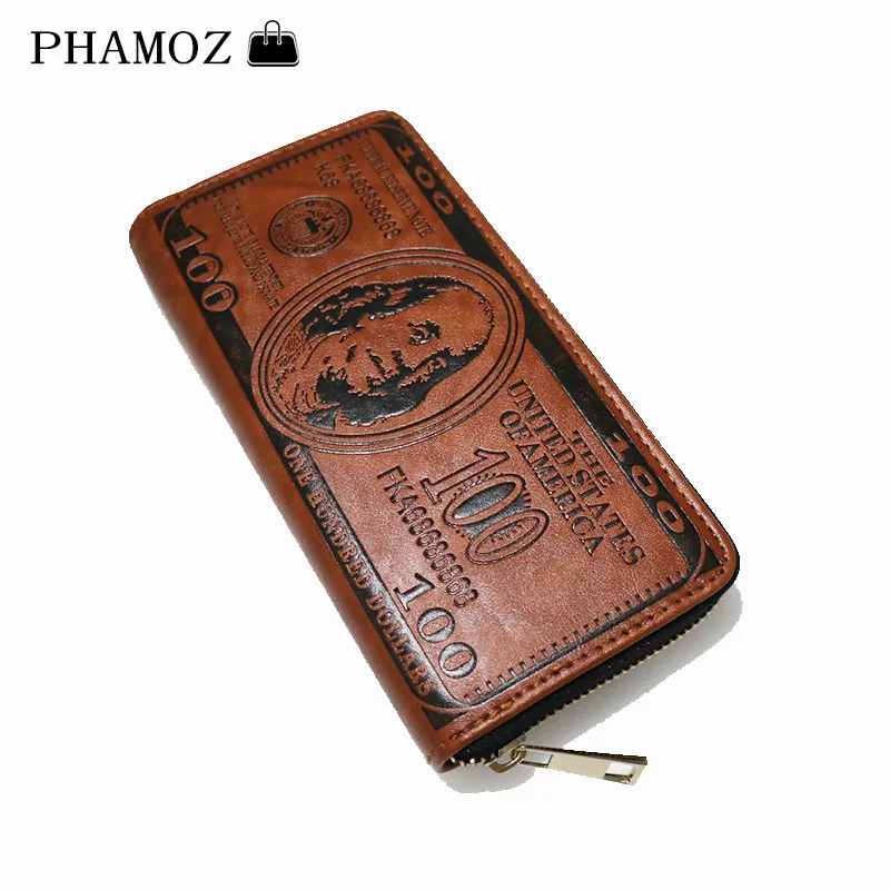 

PHAMOZ Zip Stitch Big Coin Clutch Long Money Leather Small Coin Cute Pouch,Men Coin Phone Wallets Purse