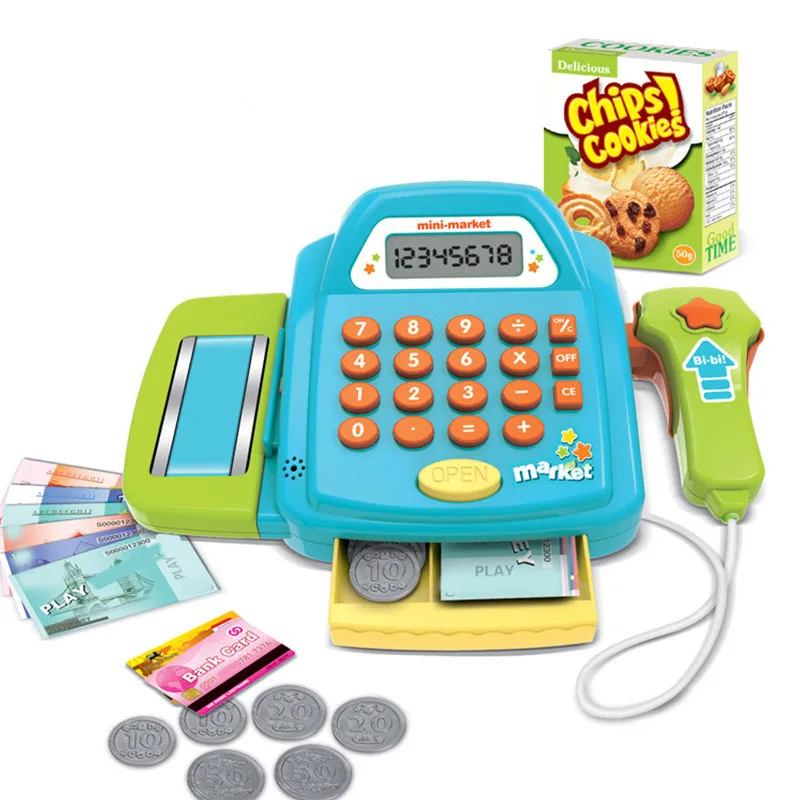 Enfants Simulation semblant jouer supermarché caisse enregistreuse meubles jouets petit Shopping vente fixe carte de crédit Machine poupée