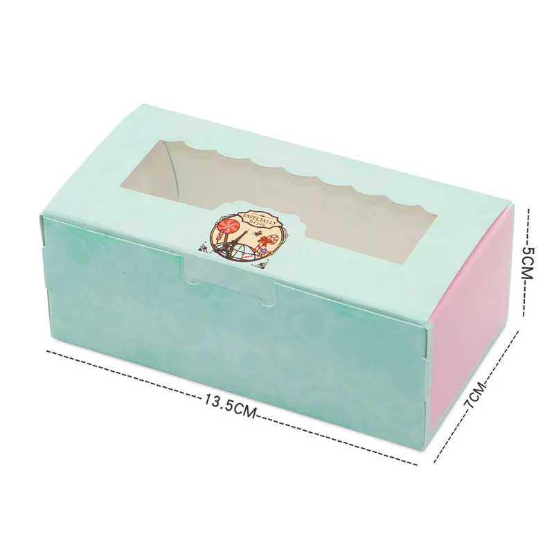 10 шт бумажная Подарочная коробка с окном, Свадебная вечеринка, железная башня, крафт-бумага, коробка для торта, упаковка для еды, конфет, кекс и печенья, коробка для яиц - Цвет: S