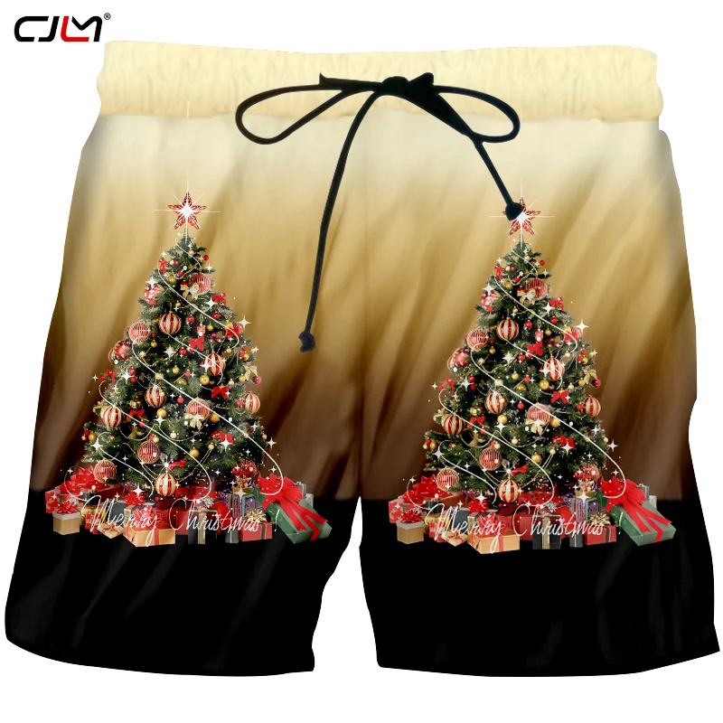 CJLM мужской стиль личности цветной тренд 3D печать Рождественская елка большой размер мужские повседневные спортивные шорты