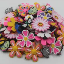 100 шт. Божья коровка Flying Fish цветы Талисманы аксессуары для обуви shoe Талисманы Украшения для обуви для Croc браслет подарок