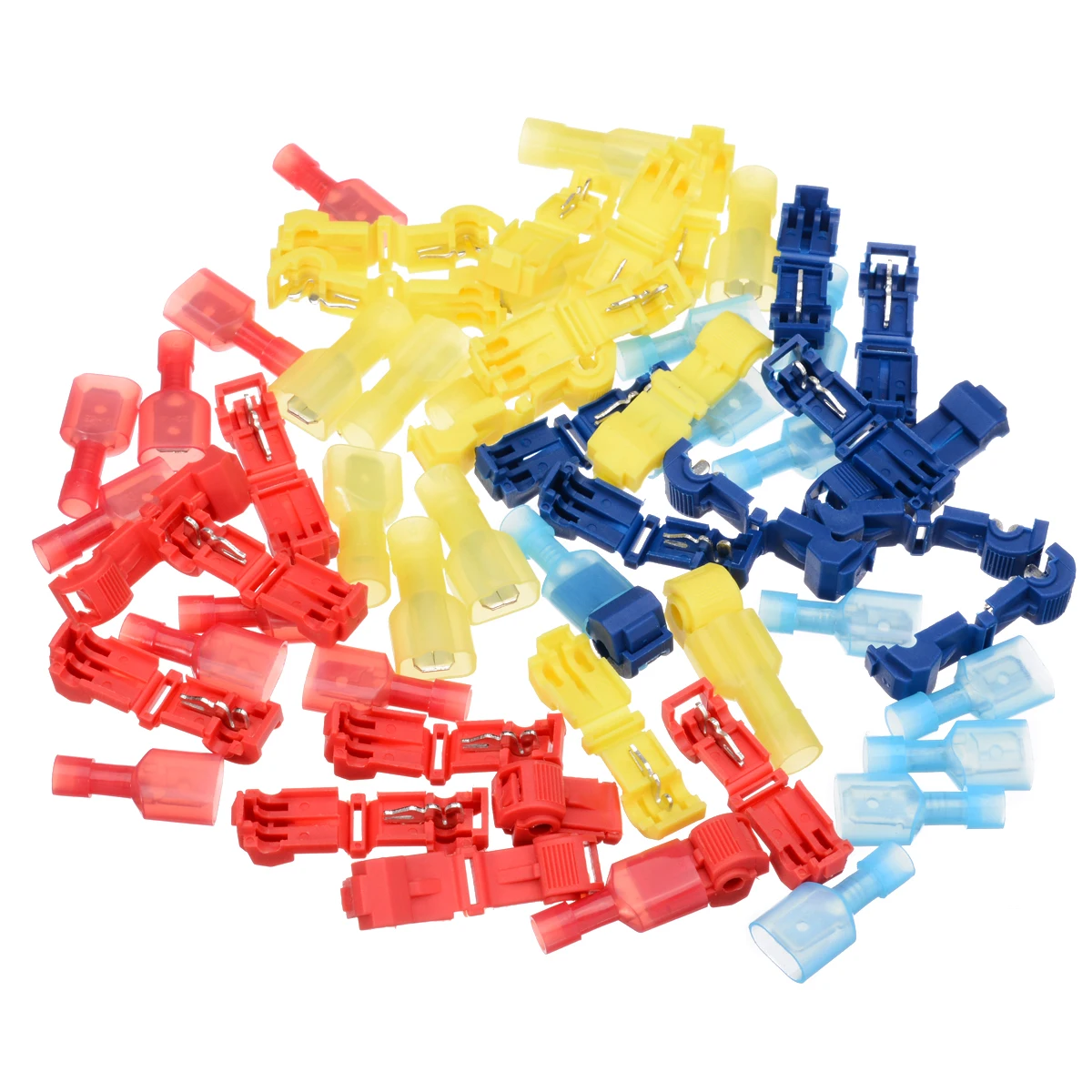 60Pcs Wire Connectors Terminals Connectors&Female Spade Kit Quick Splice Scotch Lock T Tap Wire Joint Crimp Cable Home Auto Tool