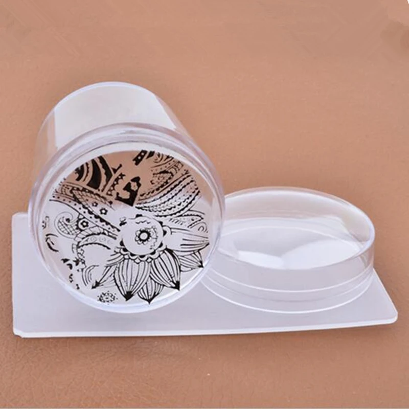 

3.8 CM Big Head Jelly Silicone Stamper Transparent Stamp Scraper Transfer Stamping Plate Cap Templates Tools Nail Art Manicure