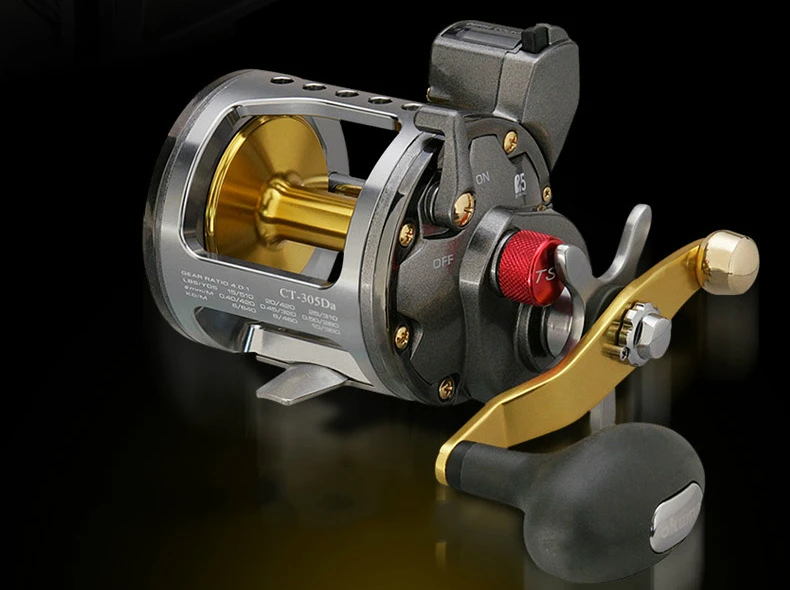 Roda de Tambor Carretel da Carcaça de Isca Artes de Pesca Enrolador de Bobina de Barco Carretel de Arremesso Okuma Série Todos Metal 5bb Carpa Linha Mar Jangada ct 6 Okuma Série CT Todos Metal Roda de