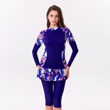 Купальник из двух частей для женщин Спортивная юбка купальный костюм плюс размер купальный костюм L-6XLLong рукав костюм для серфинга