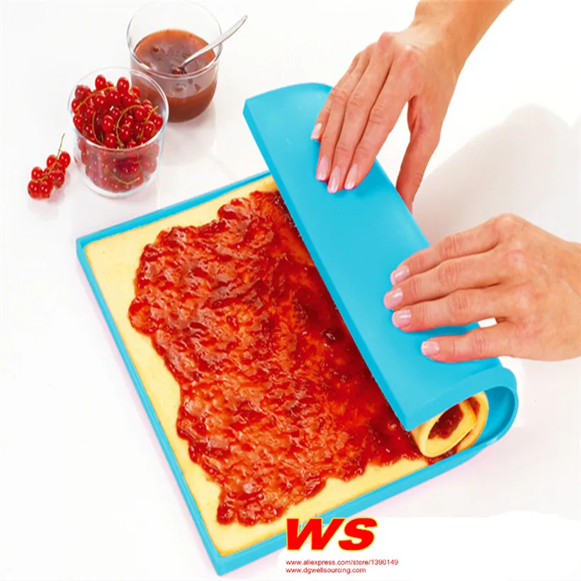 Grilled Rectangular Shape Silicone Swiss Cake rolling Mat Chocolate Rolls Sushi Mold Pizza Baking Pan Dough Roller For Baking