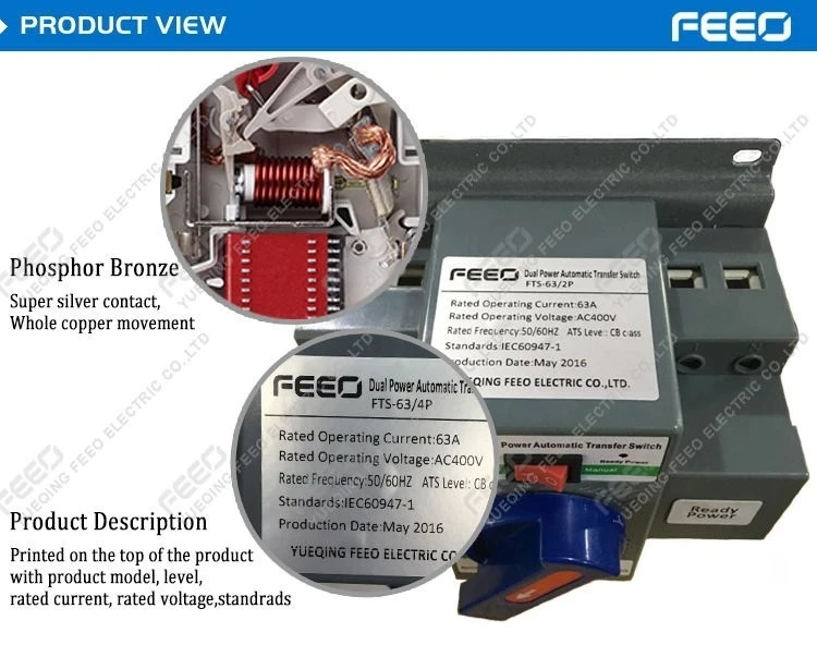 FEEO 3P Ручной Автоматический переключатель для генератора