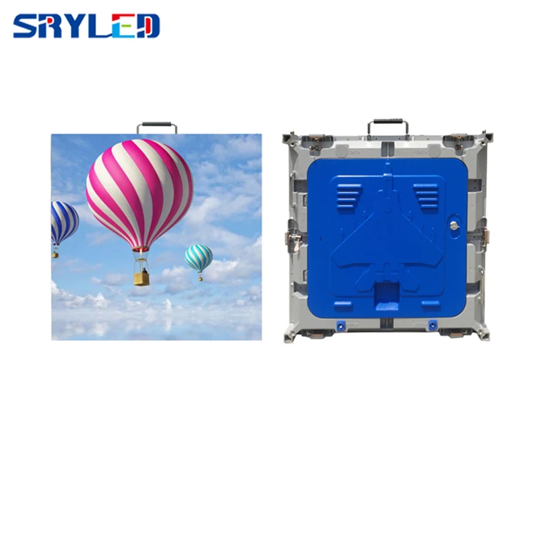 

640mm x 640mm P5 Rental LED Screen Cabinet P5 RGB LED Panel 1/16 Scan Golden Brushed Aluminnum LED Cabinet P5 LED Billboard