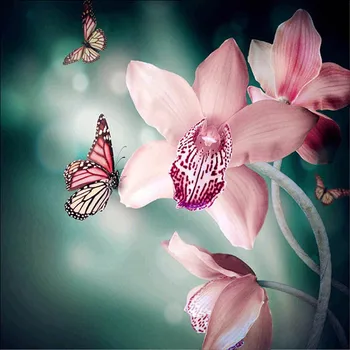 

DIY flower diamond painting flower butterfly diamond embroidery full round flower butterfly rhinestones mosaic christmas gifts