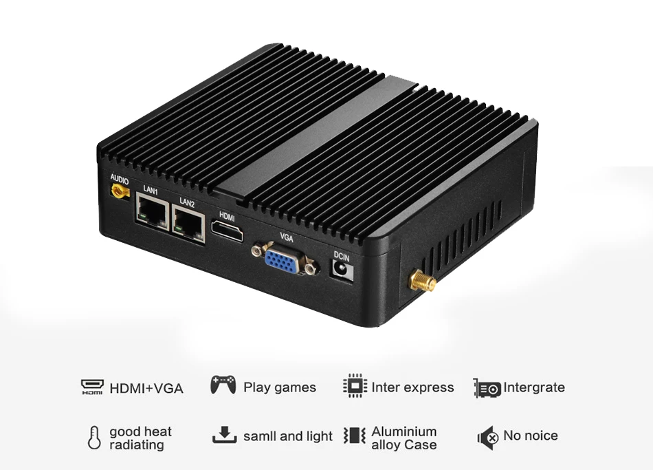 Xcy мини-ПК Intel Celeron N2808 процессор с двумя портами LAN и двойной RS232 порты HDMI VGA, Windows 2955U/3205U/J1900