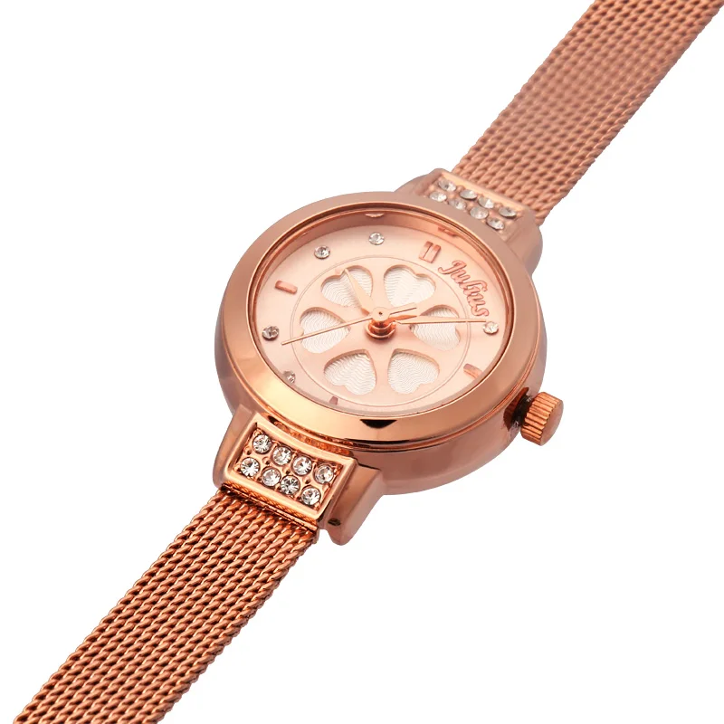 Julius Lady Woman Wrist Watch Japan Quartz Hours Best Fashion Dress Bracelet Steel Band Heart Clover