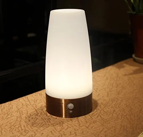 

wralwayslx New design square PIR motion sensor LED light table lamp use 3AAA batteries night light beside lamp