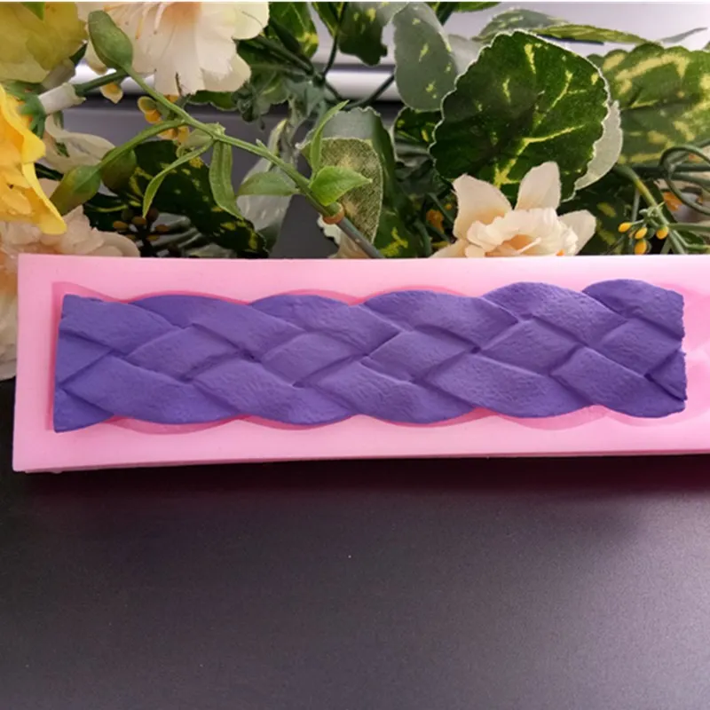 DIY цветы текстуры силиконовые помадки плесень сахар шоколада украшение для края