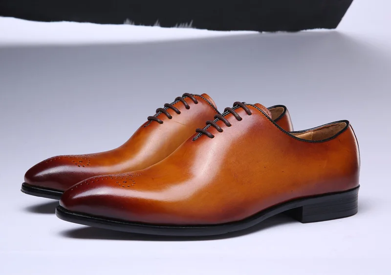 Бренд FELIX CHU; классические мужские туфли-оксфорды из натуральной кожи; мужские коричневые модельные туфли на шнуровке с перфорацией типа «броги» для свадебной вечеринки