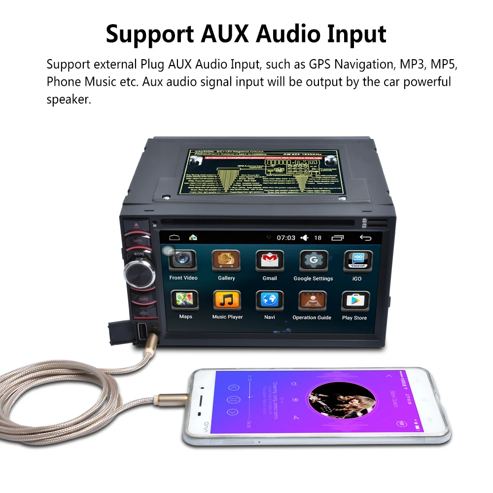 Top 2 Din Touch Car Multimedia DVD Player automagnitol Android 6.0 Car Radio Stereo GPS Navigation Bluetooth USB Audio Autoradio 1