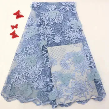 

Embroidered Tulle Lace Fabric, Lace Applique Fabric For Wedding, African 3D Flower Lace Fabric High Quality