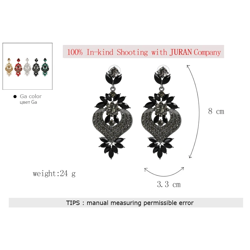 JURAN, винтажные длинные серьги-подвески, большие стразы, новинка, модные серьги с кристаллами, свадебные ювелирные изделия