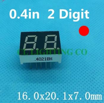

0.4" 0.4in Red LED Display Digital Tube Common Cathode 10 Pin 2 Bit 7 Segment, IN STOCK, FREE SHIPPING