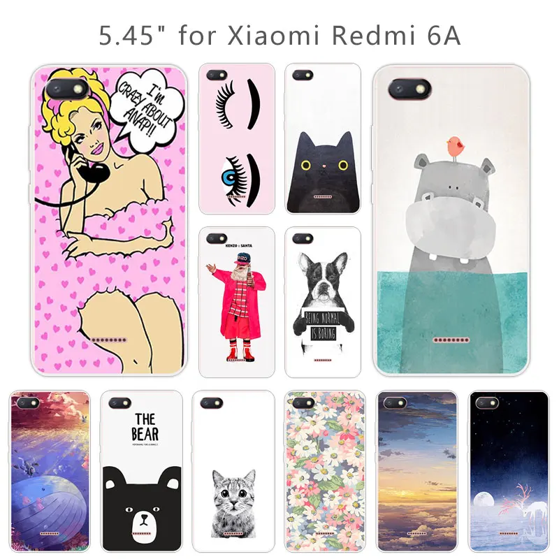 Для Xiaomi Redmi 6A Fundas Hongmi6A Мягкие силиконовые прозрачные ТПУ чехлы для телефонов