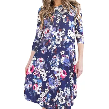 

Casual Ladies Dress Long Sleeve Cute Printing Flore Summer Autumn Vestido De Festa Vestidos Mujer Nice Roupas Feminina