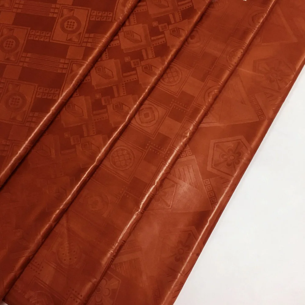 Новое поступление Bazin Riche Getzner ткань атику для мужчин африканская ткань материал Анкара ткань Высокое качество 5 ярдов/Лот - Цвет: red brown