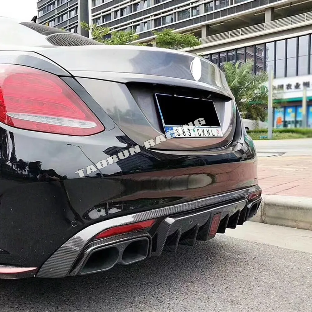 C63 карбоновый задний бампер диффузор для Benz W205 Sedan S205 Wagon C180 C200 C300 C43 с AMG посылка и C63 C63s AMG 15-22