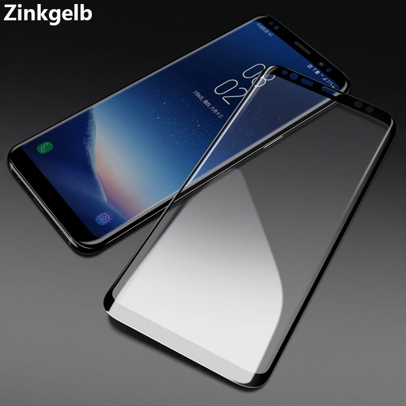 Закаленное защитное стекло 9H 3D для Samsung Galaxy S8 Plus изогнутое с полным покрытием
