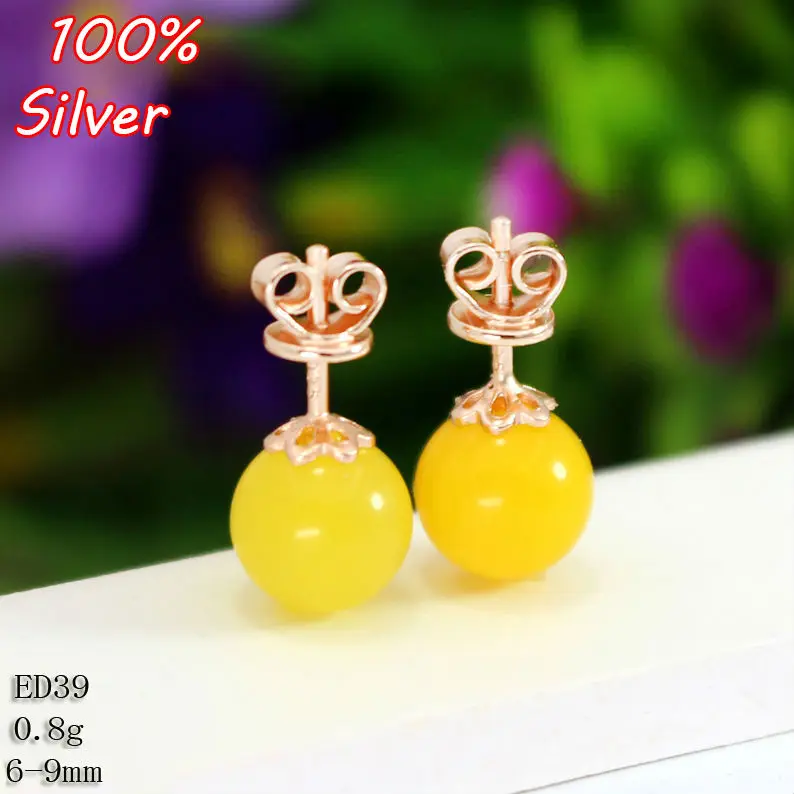 Женские серьги гвоздики из серебра 100% пробы с кабошоном 6 9 мм|for earrings|earring blanksfor