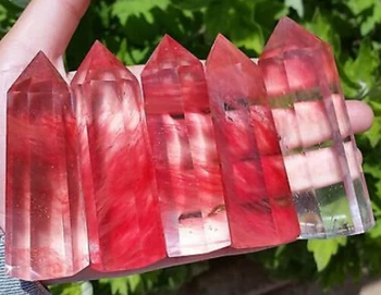 

free shipping 5PCS AAA NATURAL CITRINE SMOKY QUARTZ CRYSTAL POINT Healing