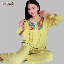 Большие размеры, весенне-осенние хлопковые пижамы с длинными рукавами, Женский комплект из 2 предметов, женская одежда для сна, пижама, Femme Pijamas Mujer XXL E0255