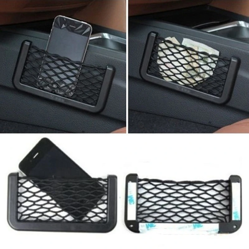 Универсальная автомобильная сторона сиденья задняя сетка для хранения сумка, держатель для телефона карманный органайзер черный