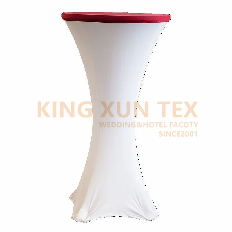 مزيج اللون أعلى طاولة مشروبات غطاء دنة ليكرا الزفاف حزب بار مفارش طاولة جولة ل طاولات قابلة للطي