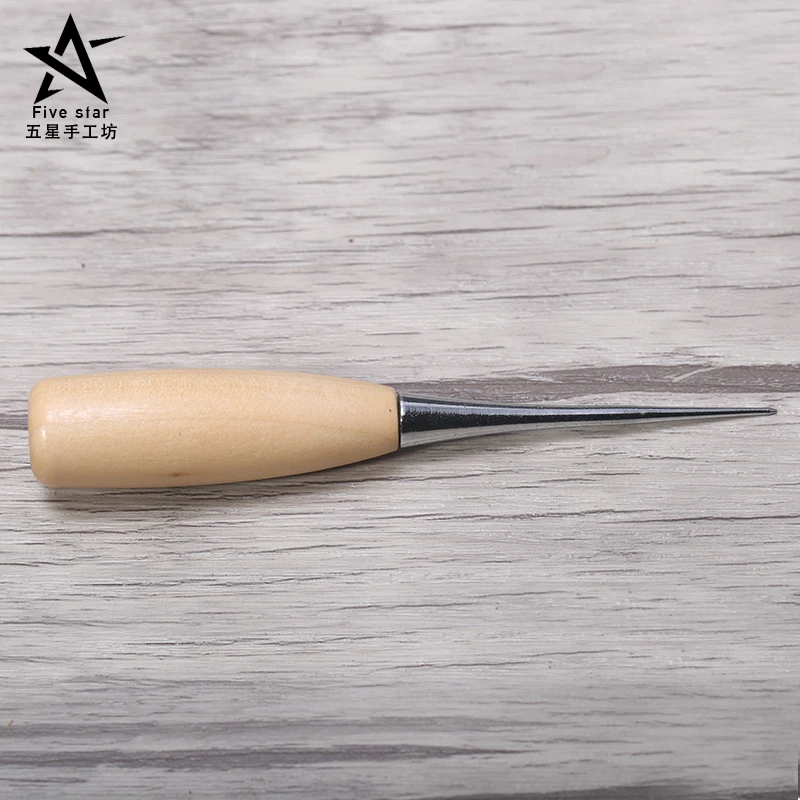 Leather Sewing Awl Wood Handle Drillable Pin Punching Hole Maker Stitching Overstitch Kit DIY Handcraft Work|Наборы ручных