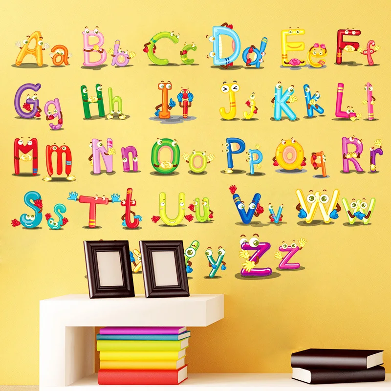 

Home Decor Decoration ABC English alphabet Minnie Wall Stickers Vinyl Mural Alphabet Decals Kids Children Lovely Nursery