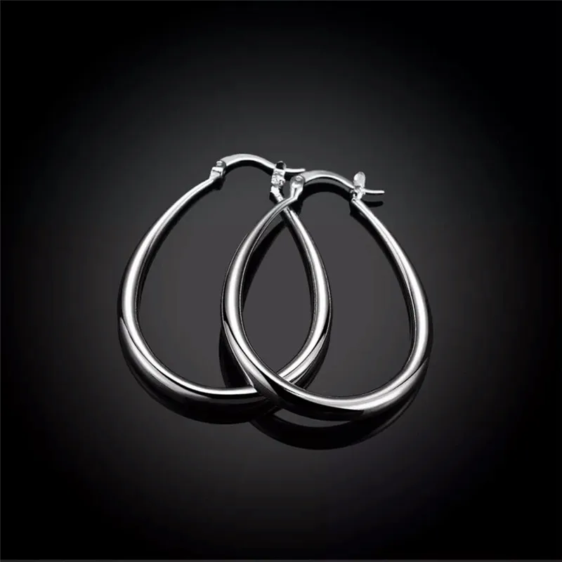 Новые модные серебряные серьги для страстных натур для женщин популярность 925 ювелирные изделия серебро для женщин Гладкая u-форма