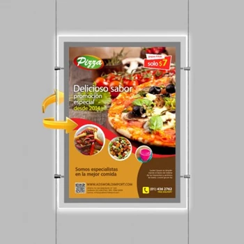 

Vertical Hanging A2 Double Sided Manetic Acrylic Panel Illuminated LightBox,Crystal Menu Poster Display Boards