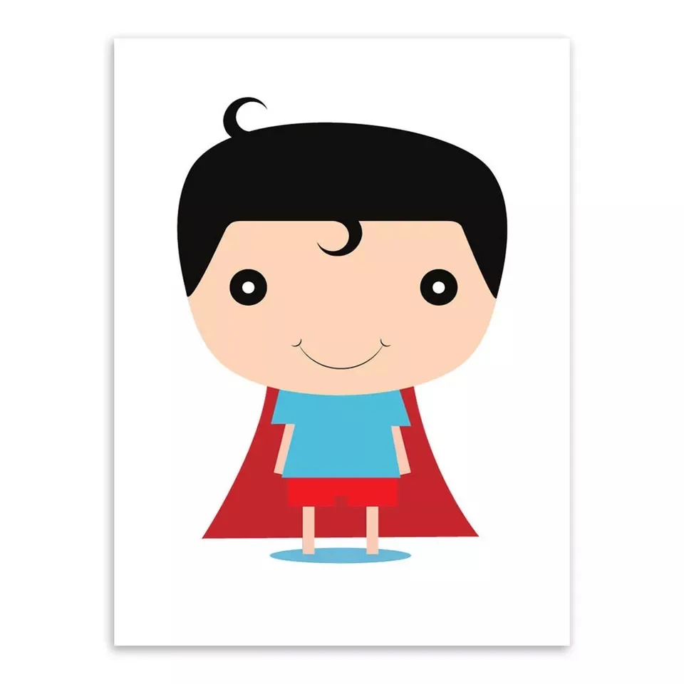 Cartoon Superman Wall Art Nordic Poster Pictures Batman Canvas Painting For Living Room Baby Room Home Decor Print Gift Unframed