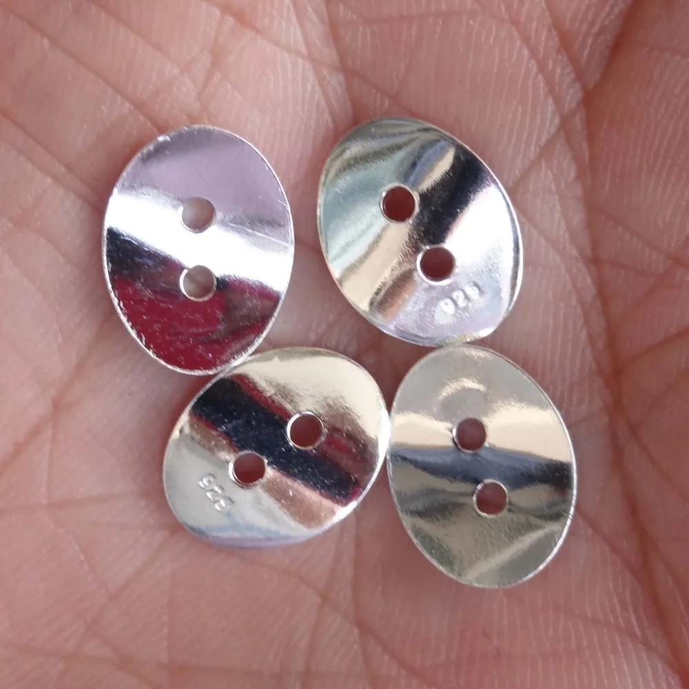 

Wholesale 40Pcs/lot Sterling Silver 925 Two Hole Spacers Buttons Fit For Wrap Bracelets Clasp Jewelry Making,Free Shipping