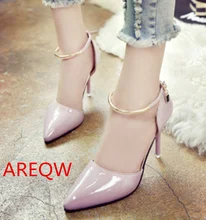 2016 Spring and Autumn new women’s shoes nightclub sexy shallow mouth with fine black high heels b1