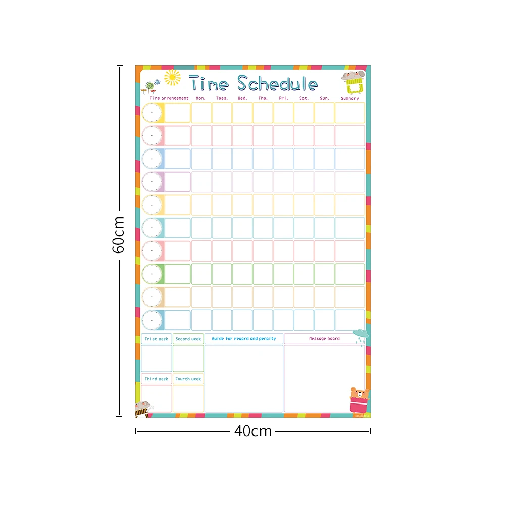 Магнитные стираемые Детские еженедельные календари ежедневник Рисование времени расписание письма до-сделать список награда диаграмма наклейки на стену